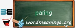 WordMeaning blackboard for paring